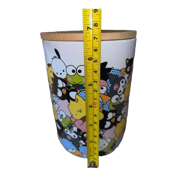 Hello Kitty and Friends Storage Cookie Jar Container Wooden Lid By Sanrio New - Picture 5 of 7